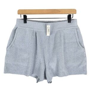 Madewell Holmden Sweater Shorts NWT Small Blue Elastic Waist Pull On Textured